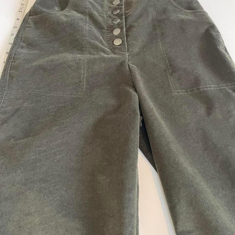 Vintage House of Harlow 1960 Olive Green High Waist Corduroy Pants Women 8 - Picture 6 of 7
